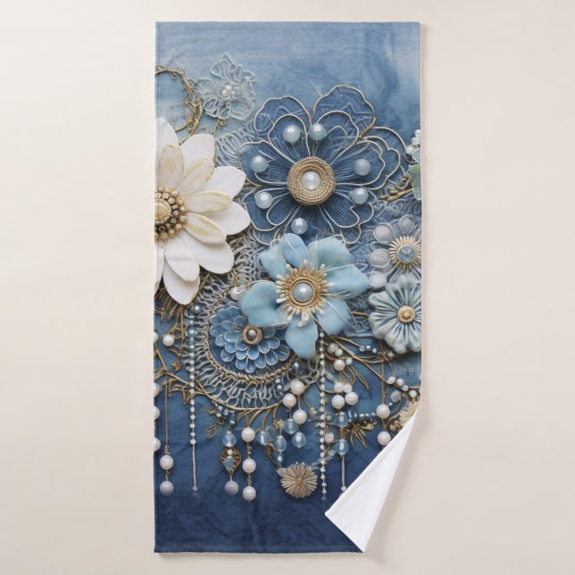 Kostümschmuck auf der Bue Denim Badhandtuch Set (Badehandtuch)