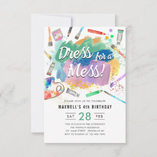 Kostümskleid für ein Mass Paint Painting Birthday Mitteilungskarte