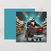 Kostümtes Otter mit Tiergärten im Supermarkt