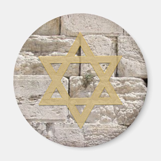 Kotel Western Wall Gold Star von David Magen Dovid Magnet (Vorne)