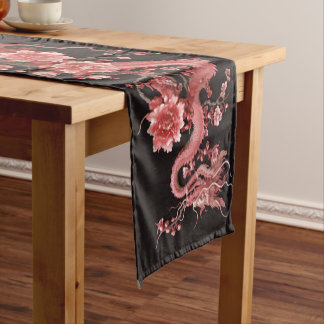 Kotobuki (寿) Rosa Drachen Kurzer Tischläufer