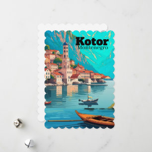 Kotor Montenegro Reise Kunst Postkarte, Kotor Reis Feiertagskarte