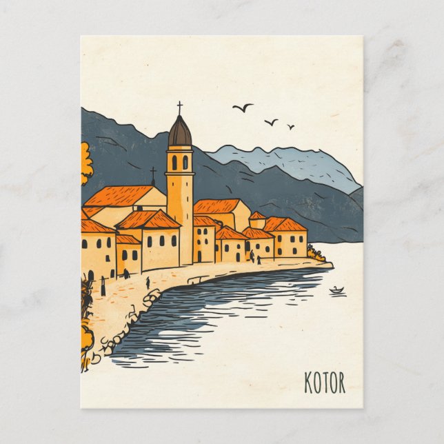 Kotor Montenegro Reise Postkarte (Vorderseite)