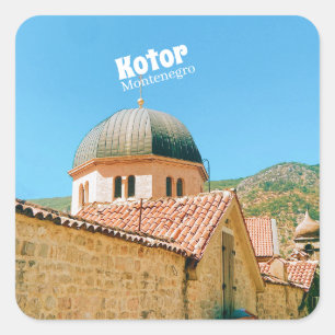 Kotor - Montenegro Reisefotografie Quadratischer Aufkleber