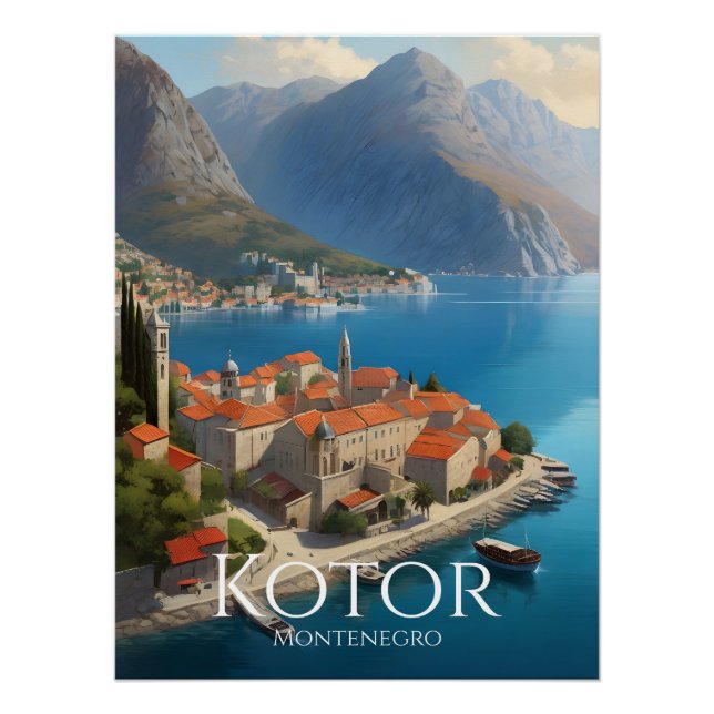 Kotor Montenegro Reiseplakat Poster (Vorderseite)