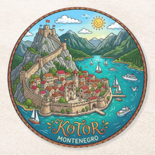 Kotor Montenegro Runder Pappuntersetzer