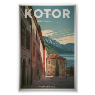 Kotor Montenegro vintage Fotodruck