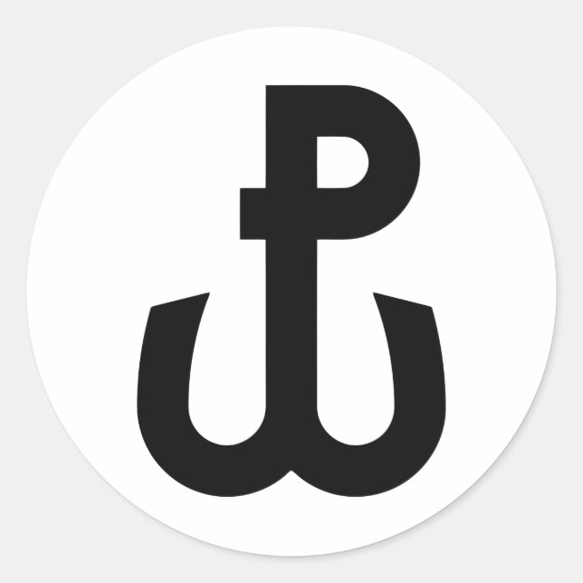 Kotwica Symbol Runder Aufkleber (Vorderseite)