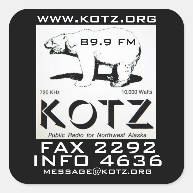 KOTZ BUCKET QUADRATISCHER AUFKLEBER (Vorderseite)