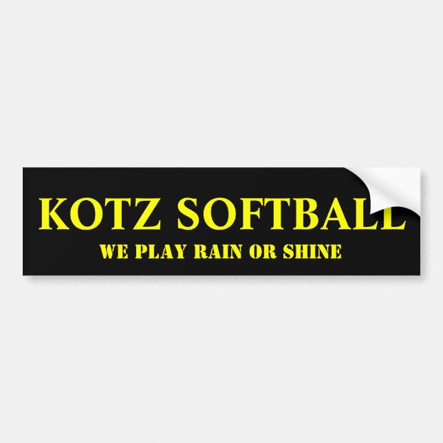 KOTZ SOFTBALL AUTOAUFKLEBER (Vorne)