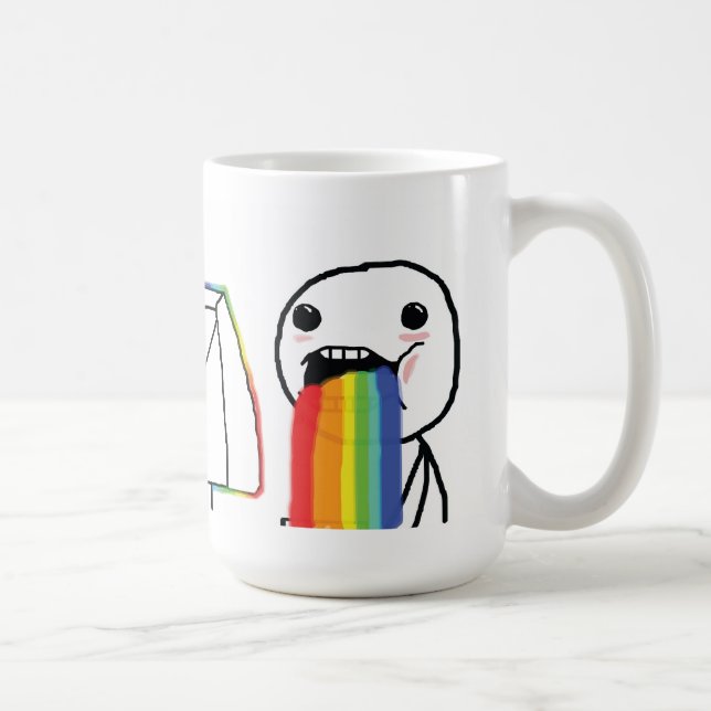 Kotzende Regenbogen Tasse (Rechts)