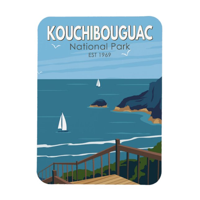 Kouchibouguac Nationalpark Kanada Vintage Kunst Magnet (Vertikal)