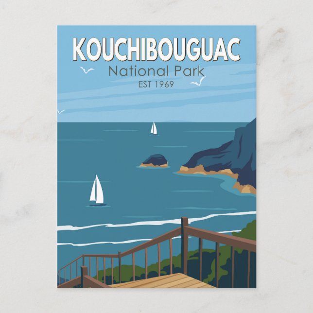 Kouchibouguac Nationalpark Kanada Vintage Kunst Postkarte (Vorderseite)