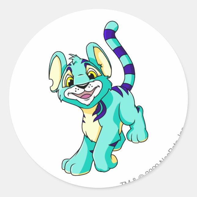 Kougra Blue Runder Aufkleber (Vorderseite)