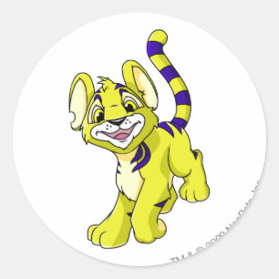 Kougra Gelb Runder Aufkleber