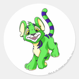 Kougra Green Runder Aufkleber