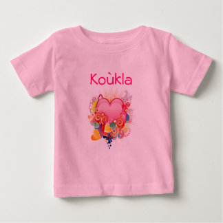 Koukla Retro-Herz-Entwurf Baby T-shirt