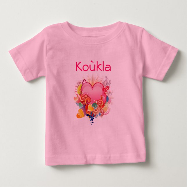 Koukla Retro-Herz-Entwurf Baby T-shirt (Vorderseite)