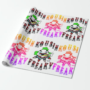 Kousin Freaky Logo Clown Geschenkpapier
