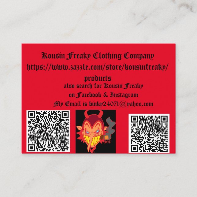 Kousin Freaky Visitenkarten Visitenkarte (Vorderseite)