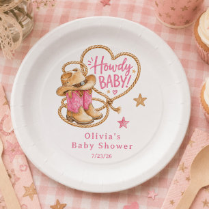 Kowgirl-Baby-Party Pappteller