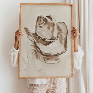 Kowgirl-Hut-Malerei Neutrale Wandkunst Poster