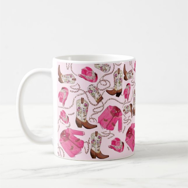 Kowgirl-Musterstil Kaffeetasse (Links)