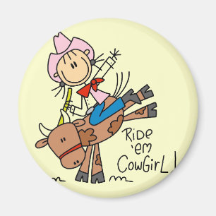 Kowgirl-Reiten-Stier-T-Shirts und Geschenke mit St Magnet