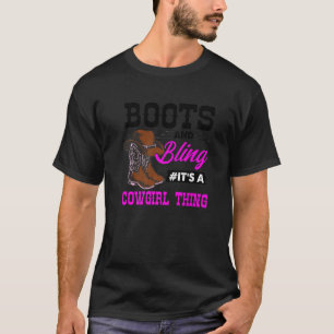 Kowgirl-Stiefel Glanz Vintage Land Südstaaten Rode T-Shirt