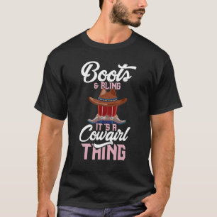 Kowgirl-Stiefel und Hut Grafik Frauen Mädchen Cowg T-Shirt