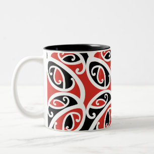 Kowhaiwhai Mangopare Maori Tribal Muster Zweifarbige Tasse