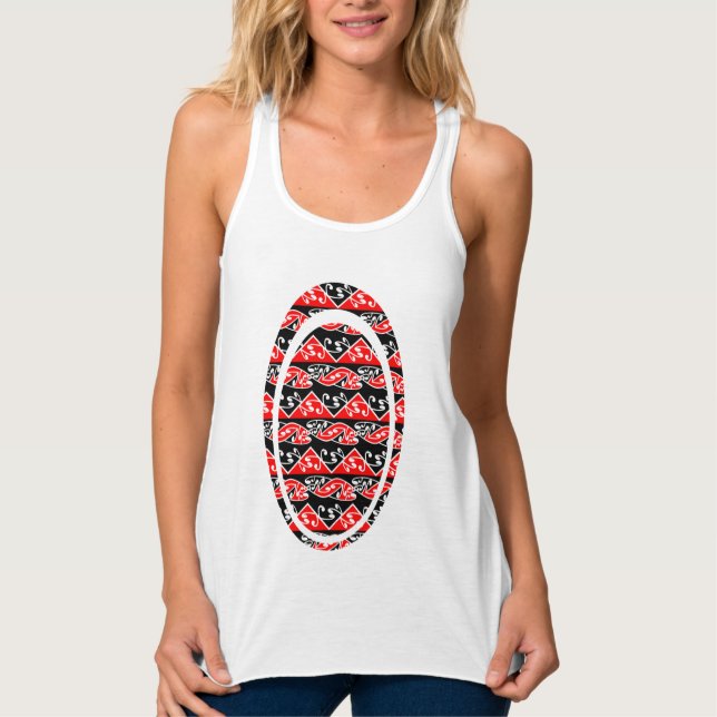 Kowhaiwhai Traditioneller Maori Koru Muster Tank Top (Vorderseite)