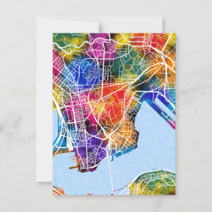 Kowloon Hong Kong City Map Postkarte