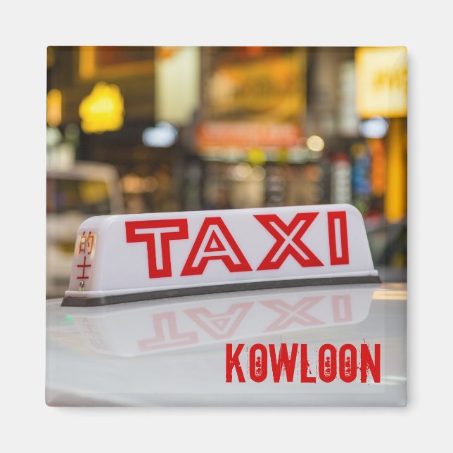 Kowloon Taxi in Urban Hongkong Magnet (Vorne)