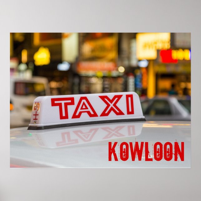 Kowloon Taxi in Urban Hongkong Poster (Vorne)