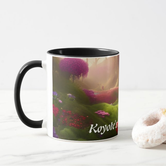 Koyotes Morgentee Personalisiert anpassbar Tasse (Mit Donut)