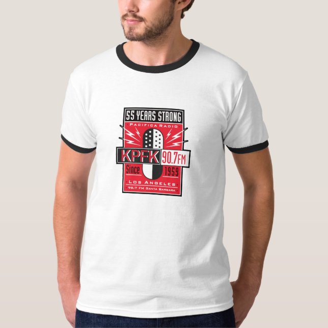 KPFK 55-jähriges Ringer-Shirt T-Shirt (Vorderseite)