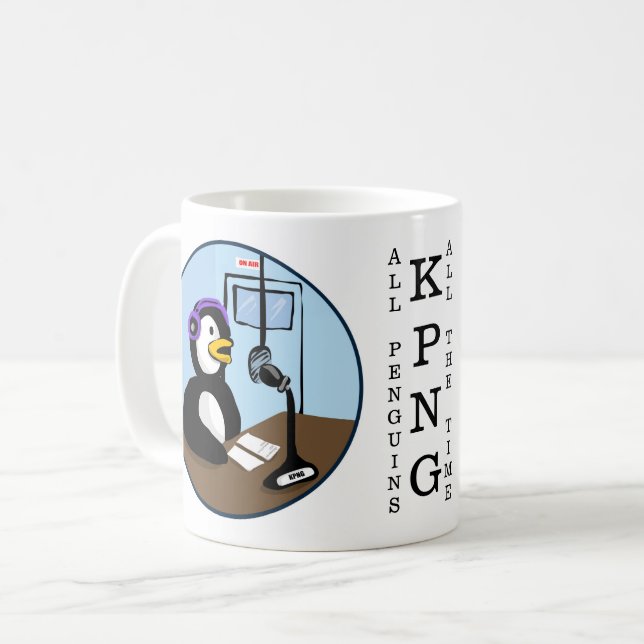 KPNG REDE RADIO PENGUIN KAFFEETASSE (Vorderseite Links)