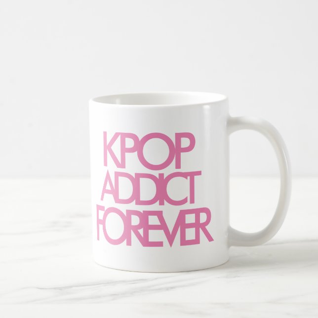 Kpop Addict Forever | Musikfächer - Geschenk pink Kaffeetasse (Rechts)