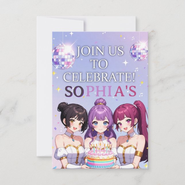 Kpop Demon Hunters Birthday Invitation Einladung (Vorderseite)