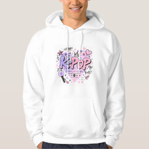 Kpop-Fan-Style Pastell-Herz-Streetwear-T-Shirt Hoodie