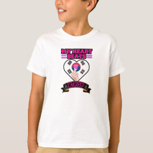KPop Heart Korea Flag Hand Symbol Music Design T-Shirt