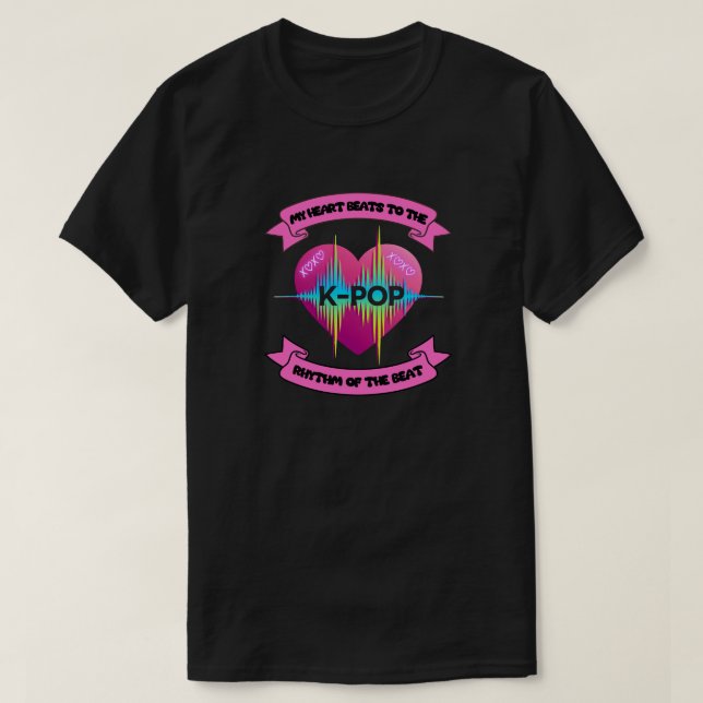 KPop Heart Sound Rhythm Music Beat Design T-Shirt (Design vorne)