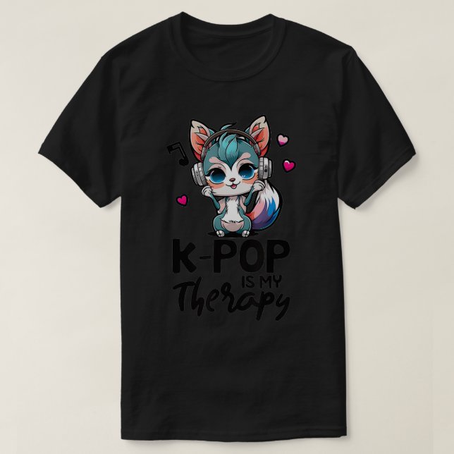 Kpop ist meine Therapie K Raccoon Merch Kpop Merch T-Shirt (Design vorne)