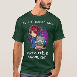 KPop Ramen Lover Cat Lover Kitten Koreanischer Pop T-Shirt