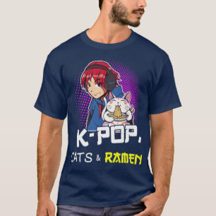 KPop Ramen Lover Cat Lover Pop Music  T-Shirt