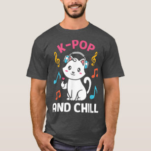 Kpop und Chill Cat Kopfhörer Musik Kawaii 1540 T-Shirt