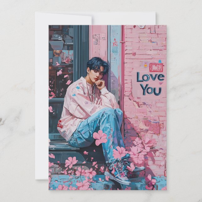 KPop Valentine Card Feiertagskarte (Vorderseite)