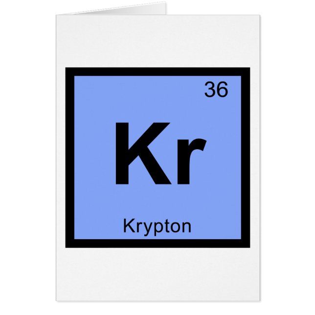Kr - Krypton Chemistry Periodisches Tabellensymbol (Vorne)