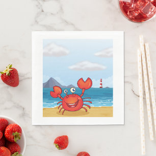 Krabbe am Meer Serviette
